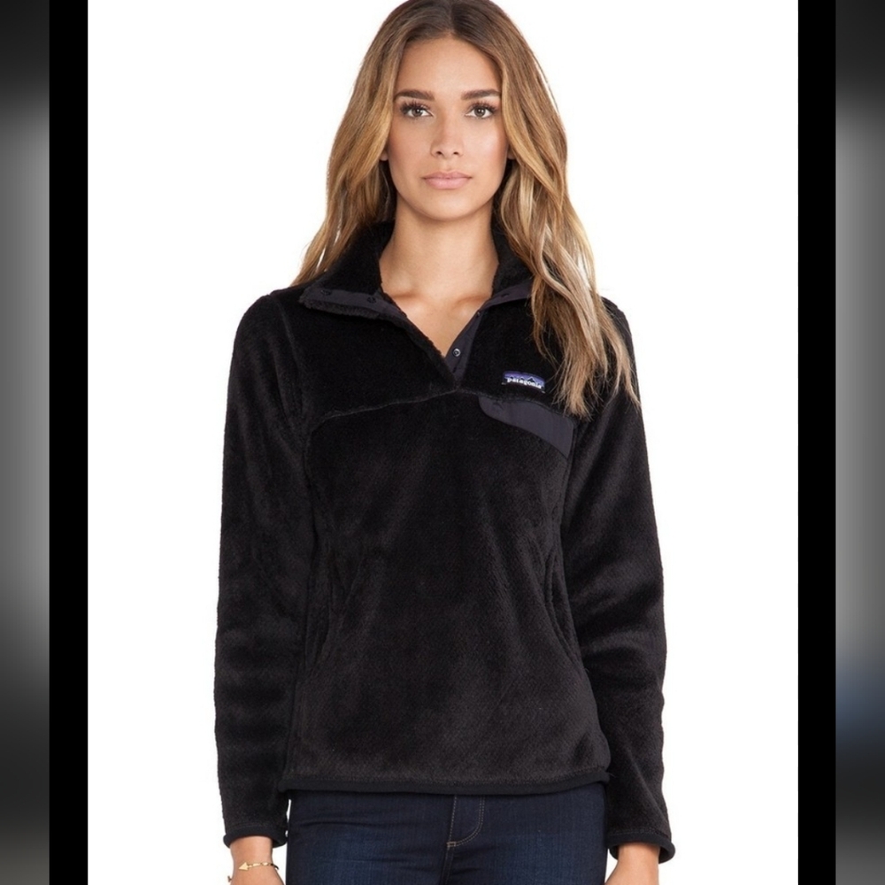 Patagonia Re-Tool Snap-T Fleece Pullover Women's Size Medium Black